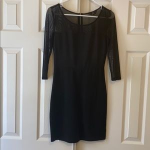Black A-Line sheer Dress